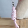 Tether for Hobby Horse made of double-twine cord - white-pink