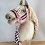 Σετ Αξεσουάρ για Hobby Horse: Καπίστρι A3 με Μαύρο Γουνάκι + Ιμάντας από Κορδόνι με Κλιπ - black-pink