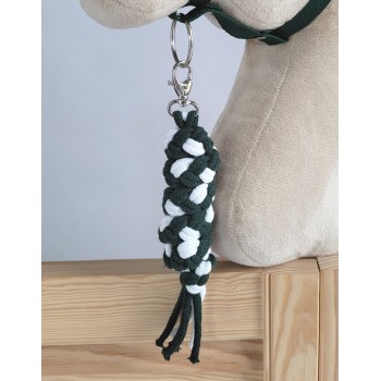 Tether for Hobby Horse made of double-twine cord - white-khaki
