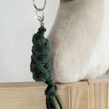 Ιμάντας Δεσίματος Αλόγου για Hobby Horse από Διπλό Κορδόνι Σπάγκου - black-khaki