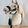 Σετ Αξεσουάρ για Hobby Horse: Καπίστρι A3 με Μαύρο Γουνάκι + Ιμάντας από Κορδόνι με Κλιπ - black-khaki
