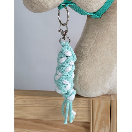 Tether for Hobby Horse made of double-twine cord - white-mint Tether for Hobby Horse made of double-twine cord - white-mint