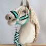 Σετ Αξεσουάρ για Hobby Horse: Καπίστρι A3 με Μαύρο Γουνάκι + Ιμάντας από Κορδόνι με Κλιπ -  black-mint