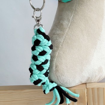 Ιμάντας Δεσίματος Αλόγου για Hobby Horse από Διπλό Κορδόνι Σπάγκου - black-mint