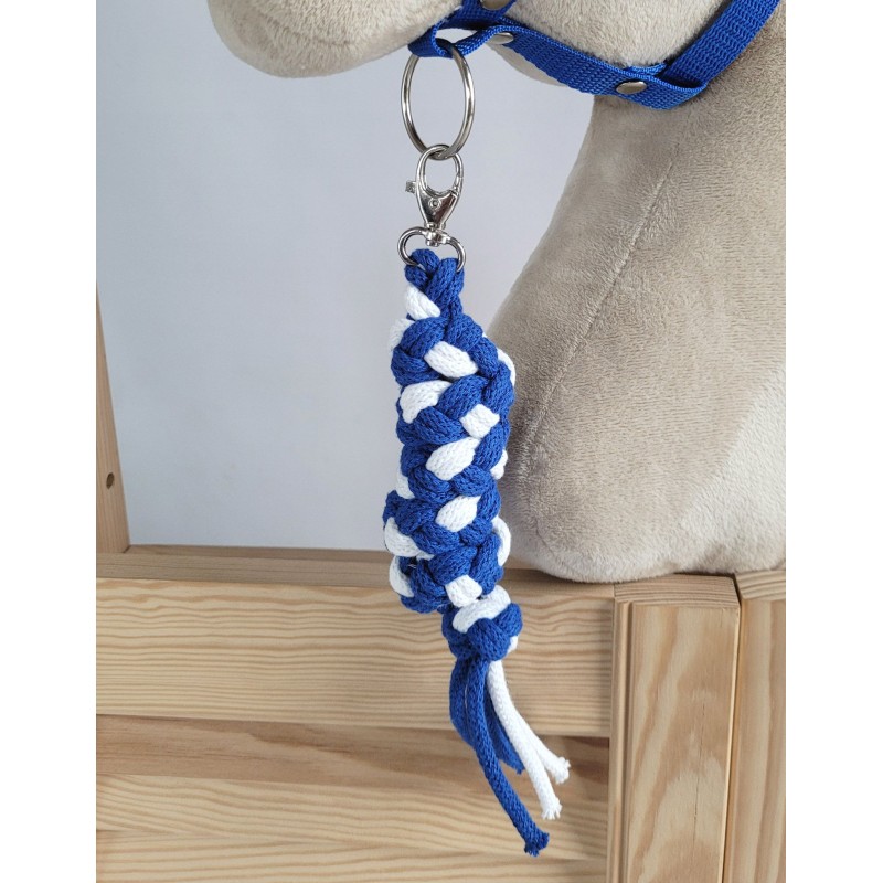 Tether for Hobby Horse made of double-twine cord - white-blue