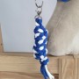 Tether for Hobby Horse made of double-twine cord - white-blue
