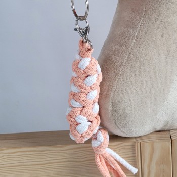Tether for Hobby Horse made of double-twine cord - white-orange