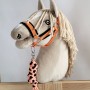 Σετ Αξεσουάρ για Hobby Horse: Καπίστρι A3 με Μαύρο Γουνάκι + Ιμάντας από Κορδόνι με Κλιπ - black-orange