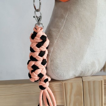 Ιμάντας Δεσίματος Αλόγου για Hobby Horse από Διπλό Κορδόνι Σπάγκου - black-orange