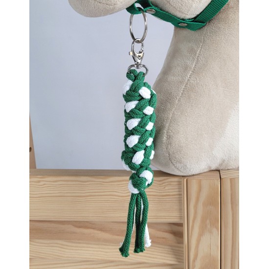 Tether for Hobby Horse made of double-twine cord - white-green Tether for Hobby Horse made of double-twine cord - white-green