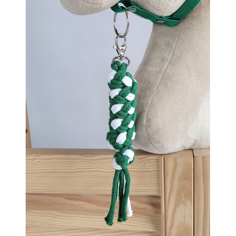 Tether for Hobby Horse made of double-twine cord - white-green