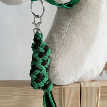 Ιμάντας Δεσίματος Αλόγου για Hobby Horse από Διπλό Κορδόνι Σπάγκου - black-green