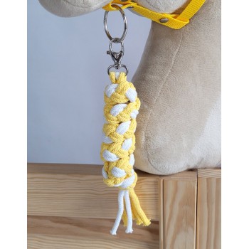 Tether for Hobby Horse made of double-twine cord - white-yellow
