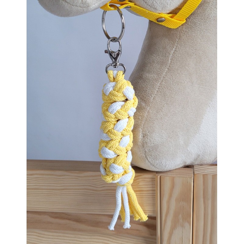 Tether for Hobby Horse made of double-twine cord - white-yellow
