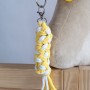 Tether for Hobby Horse made of double-twine cord - white-yellow