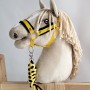 Σετ Αξεσουάρ για Hobby Horse: Καπίστρι A3 με Μαύρο Γουνάκι + Ιμάντας από Κορδόνι με Κλιπ - black-yellow