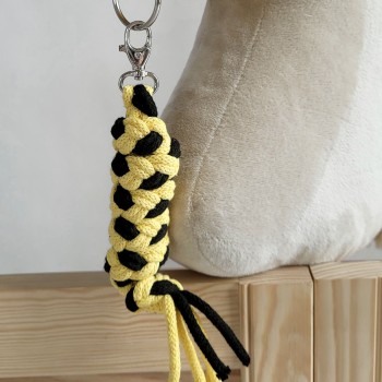 Ιμάντας Δεσίματος Αλόγου για Hobby Horse από Διπλό Κορδόνι Σπάγκου - black-yellow