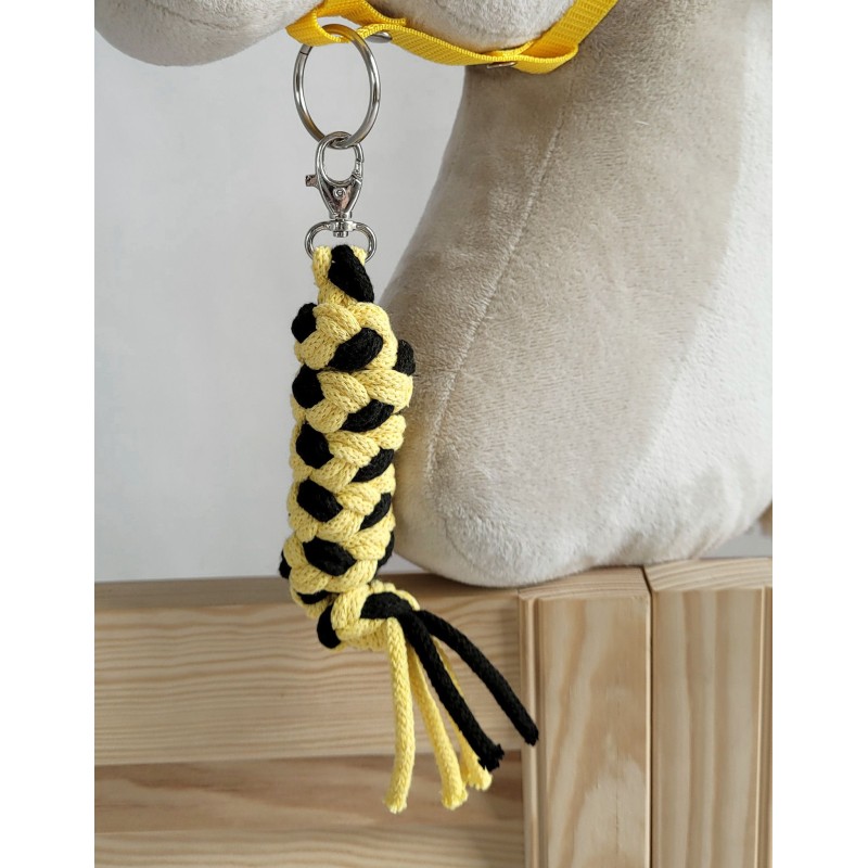 Ιμάντας Δεσίματος Αλόγου για Hobby Horse από Διπλό Κορδόνι Σπάγκου - black-yellow